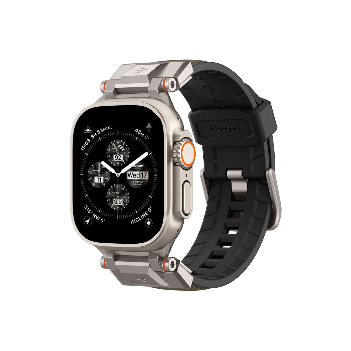 Řemínek pro Apple Watch 49mm/46mm/45mm/44mm Spigen DuraPro Armor - zelený - istyle.work