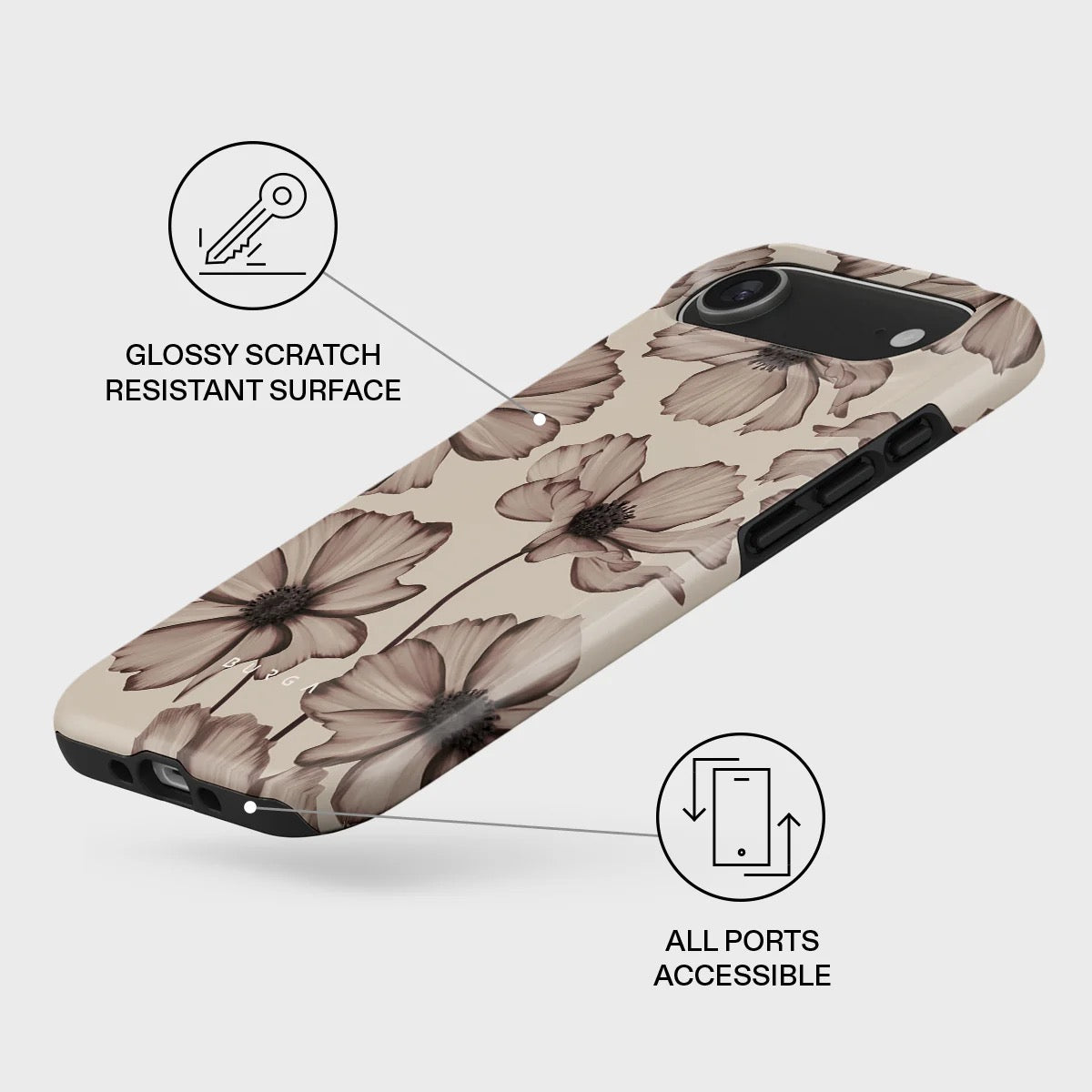 Kryt pro iPhone Air Burga Barely Yours Tough MagSafe Case - květinový - istyle.work