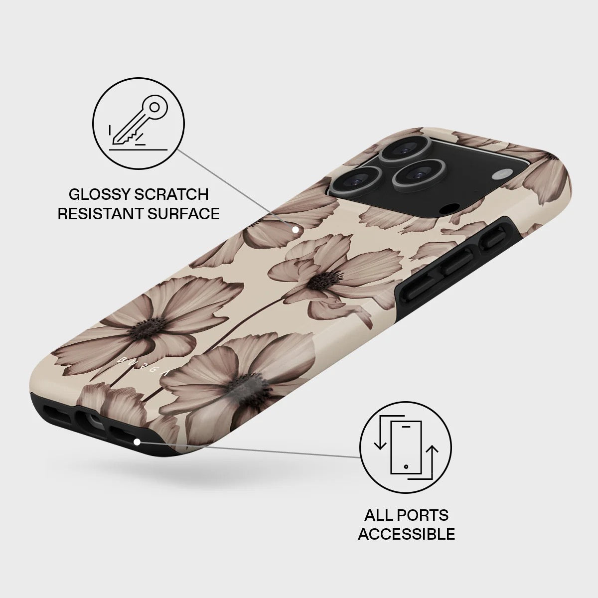 Kryt pro iPhone 17 Pro Burga Barely Yours Tough MagSafe Case - květinový - istyle.work