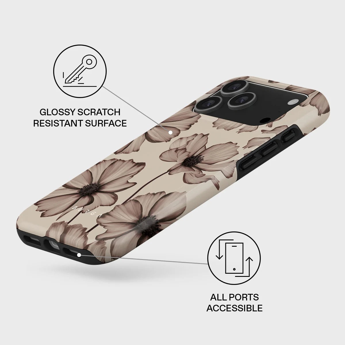 Kryt pro iPhone 17 Pro Max Burga Barely Yours Tough MagSafe Case - květinový - istyle.work