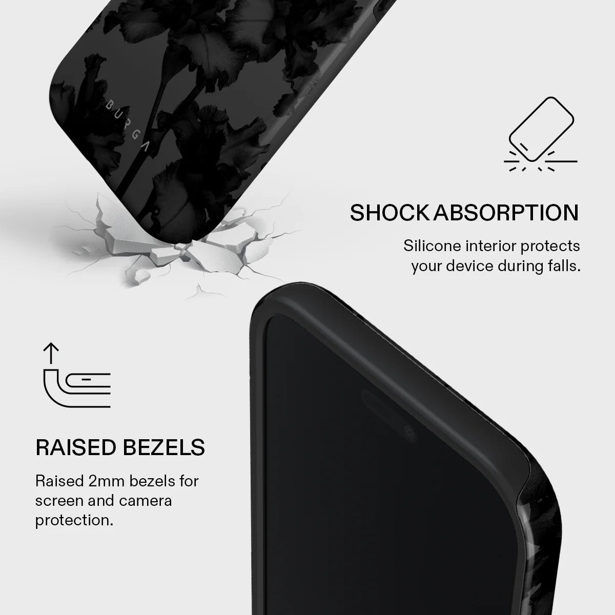 Kryt pro iPhone Air Burga Nocturnal Tough MagSafe Case - květinový tmavý - istyle.work