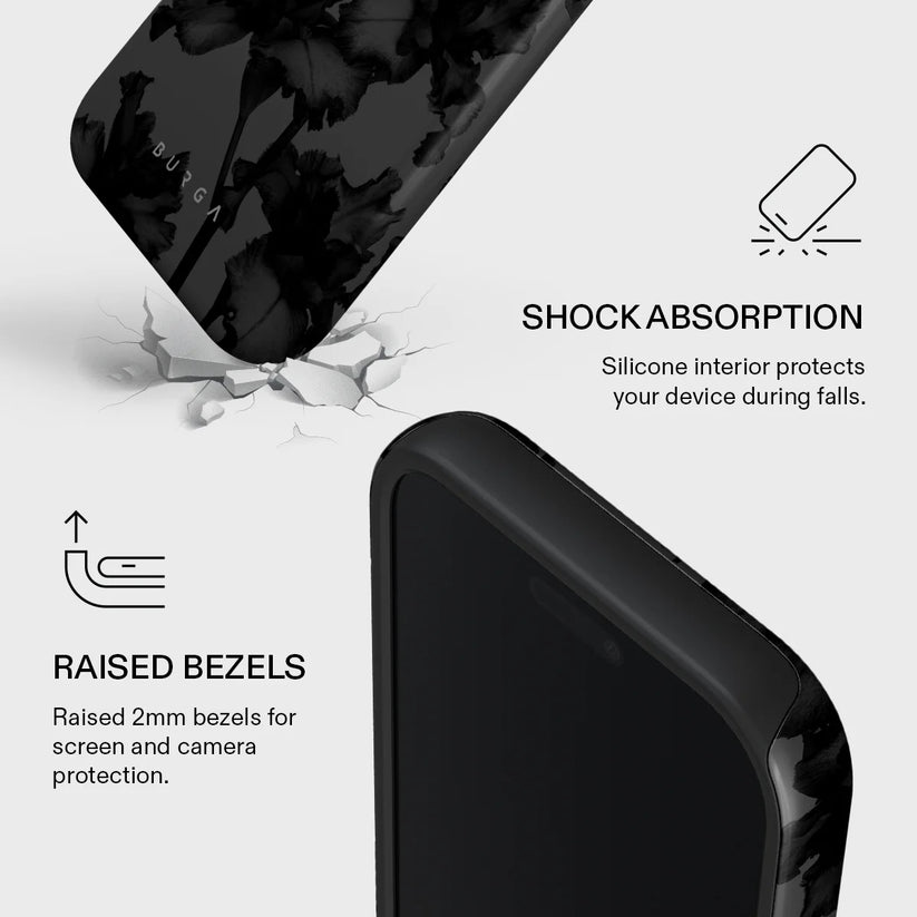 Kryt pro iPhone 17 Pro Burga Nocturnal Tough MagSafe Case - květinový tmavý - istyle.work