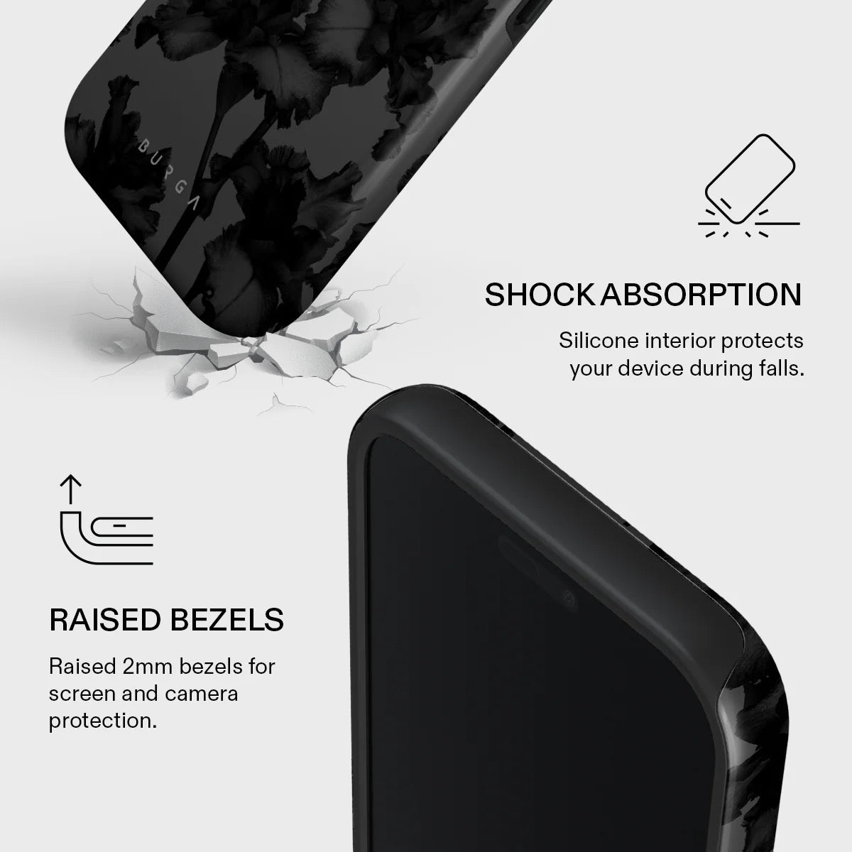 Kryt pro iPhone 17 Pro Max Burga Nocturnal Tough MagSafe Case - květinový tmavý - istyle.work