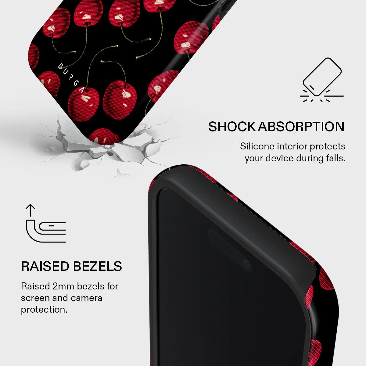 Kryt pro iPhone 17 Burga Cherrybomb Tough MagSafe Case - třešeň - istyle.work