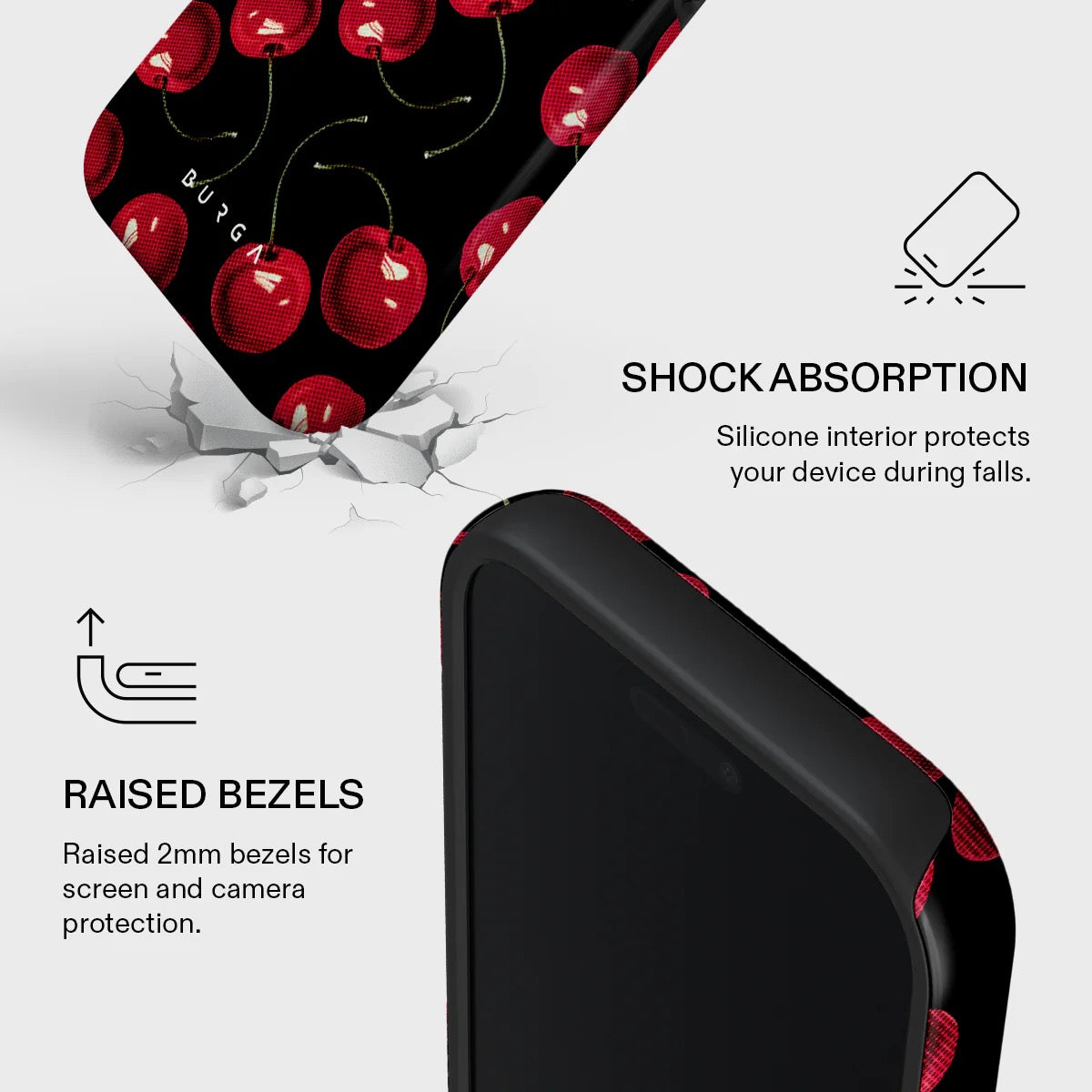 Kryt pro iPhone 17 Pro Burga Cherrybomb Tough MagSafe Case - třešeň - istyle.work