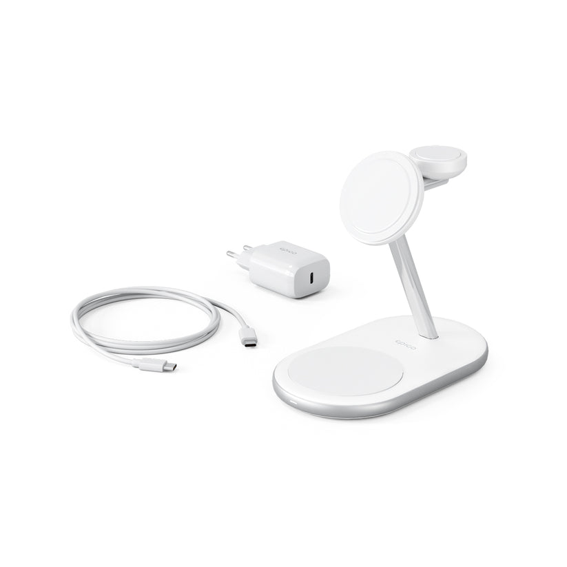 3v1 nabíjecí MagSafe stojan 15W Epico - bílý - istyle.work