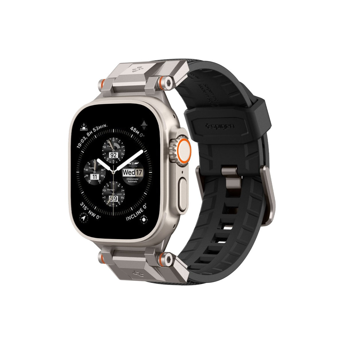 Řemínek pro Apple Watch 42/44/45/49 mm Spigen Dura Pro Armor Band - černý - istyle.work
