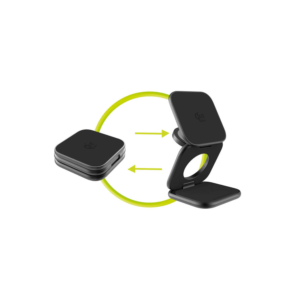 Ultratenká skládací nabíječka Mobile Origin 3v1 MagSafe PW36, Qi2 25W – matně černá
