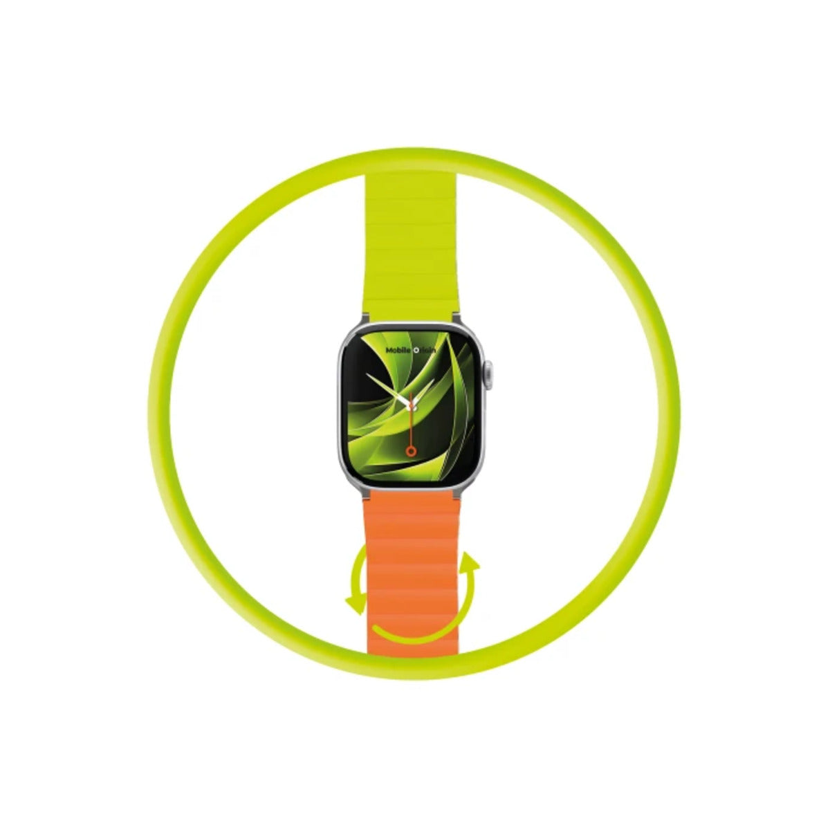 Řemínek pro Apple Watch 42/44/45/49 mm Mobile Magnetic Strap II - oranžový/zelený - istyle.work