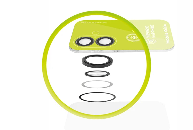 Safírové sklo na čočky pro iPhone 17 Mobile Origin - černé