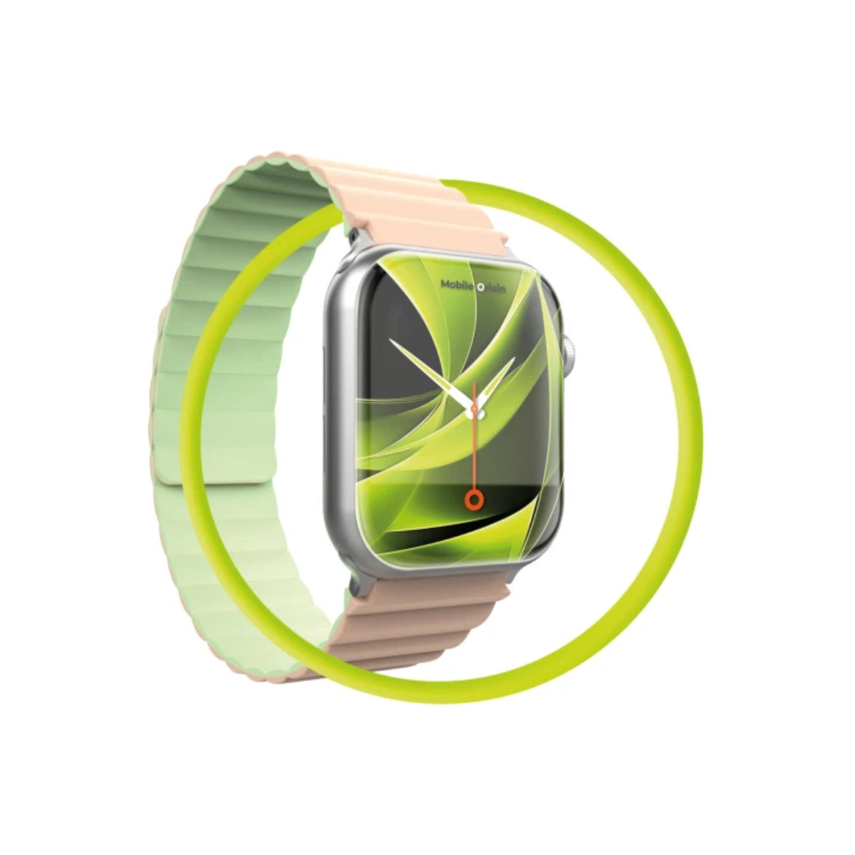 Řemínek pro Apple Watch 42/44/45/49 mm Mobile Magnetic Strap II - růžový/zelený - istyle.work