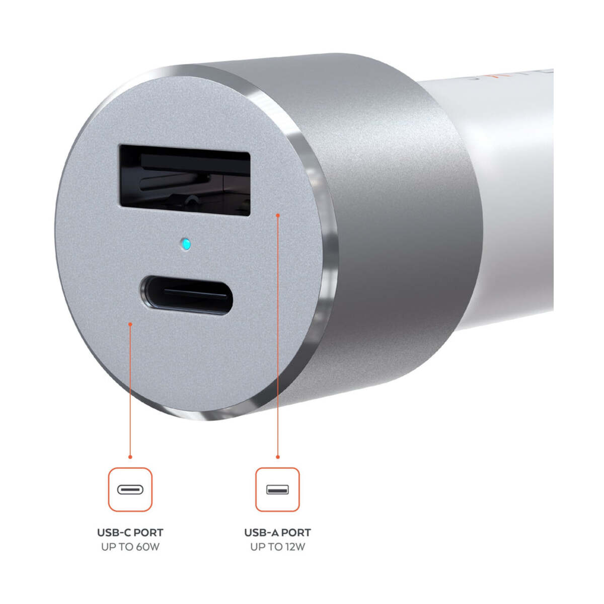 Nabíječka do auta Satechi 72W USB-C PD – stříbrná - istyle.work