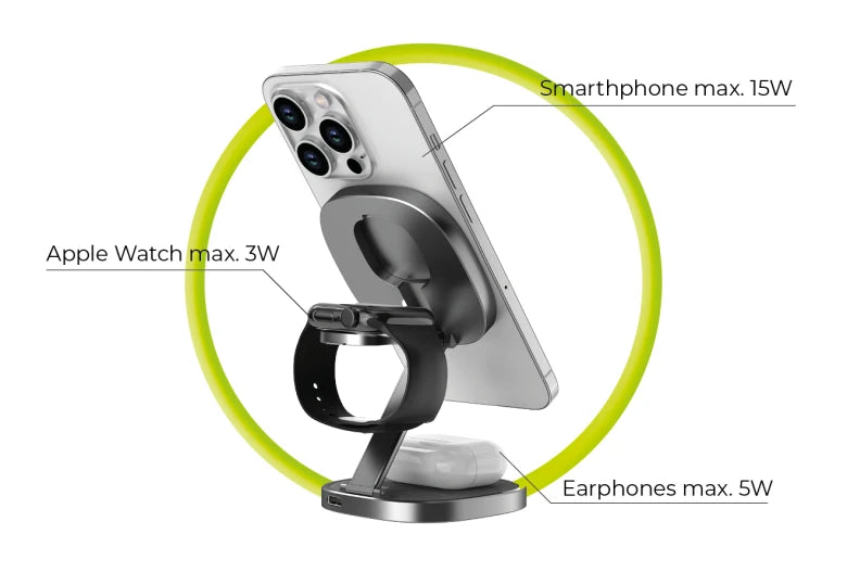 Cestovní bezdrátová nabíječka Mobile Origin TravelCharge PRO - šedá