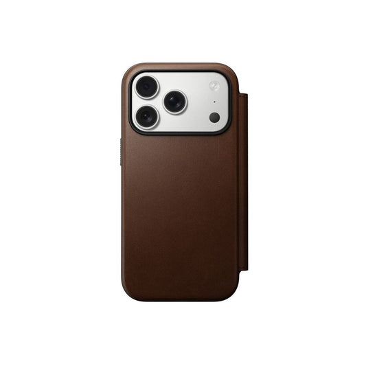 Kryt pro iPhone 17 Pro Nomad Modern Leather Folio - hnědý