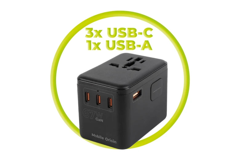 Cestovní adaptér Mobile Origin GaN 67W Travel Adapter
