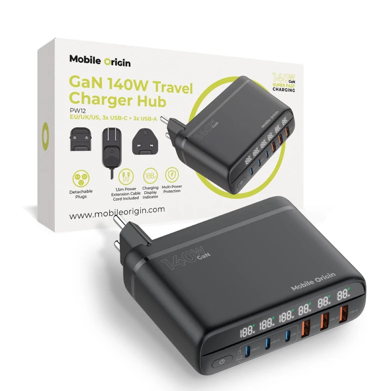 Nabíječka Mobile Origin GaN 140W Travel Charger – černá