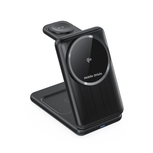Bezdrátová nabíječka Mobile Origin 3in1 Foldable Qi2 Charger PW8 - černá