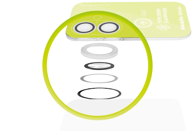 Safírové sklo na čočky pro iPhone 17 Pro / 17 Pro Max Mobile Origin - průhledné