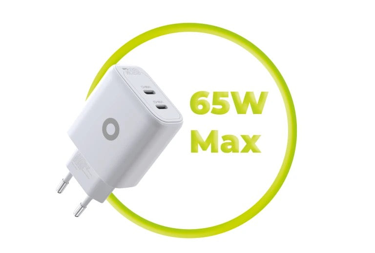 65W adaptér Mobile Origin GaN Dual USB-C Charger MO19 - bílý - istyle.work
