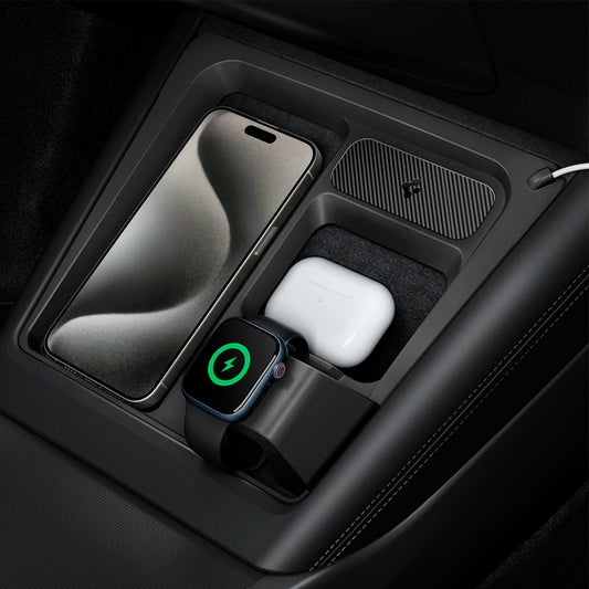 Nabíjecí stanice Spigen Tesla 3 in 1 Wireless Charging Hub Mount - černá - istyle.work