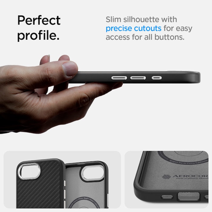 MagSafe kryt pro iPhone 16e Spigen Enzo Aramid - matně černý - istyle.work