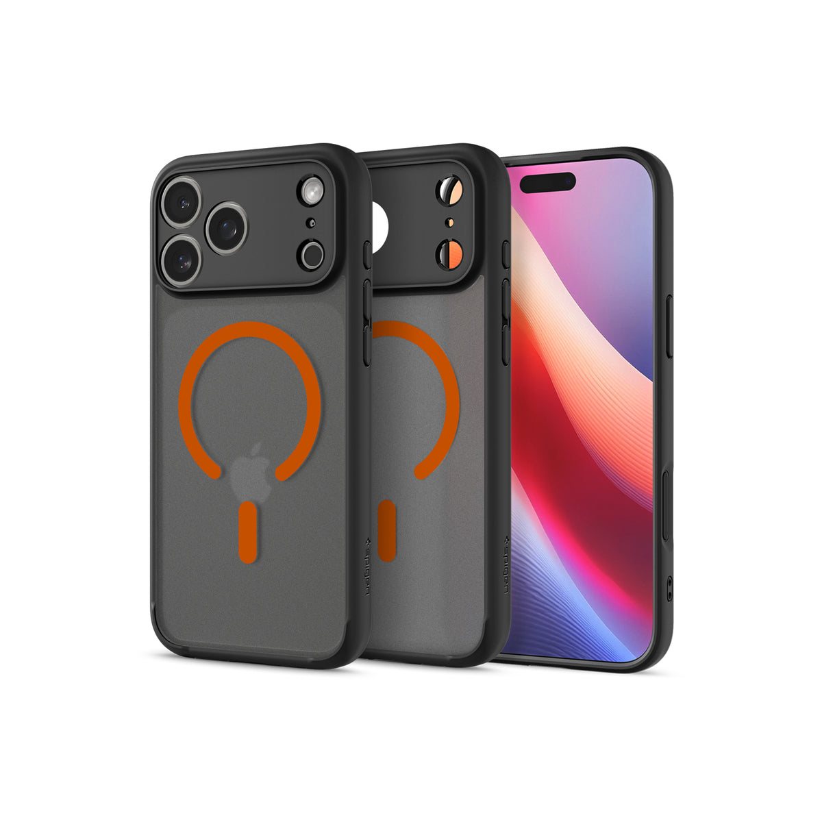 Kryt pro iPhone 17 Pro Max Spigen Ultra Hybrid MagSafe - černý mráz oranžový - istyle.work