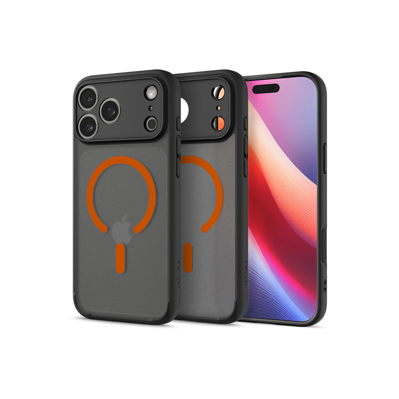 Kryt pro iPhone 17 Pro Max Spigen Ultra Hybrid MagSafe - černý mráz oranžový - istyle.work