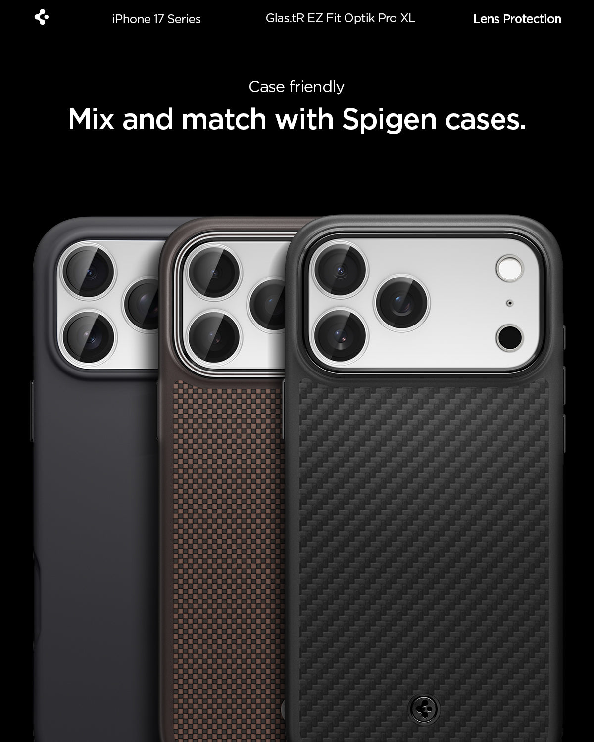 Sklo na fotoaparát pro iPhone 17 Pro Max Spigen Glass tR EZ Fit Optik Pro XL - bílé