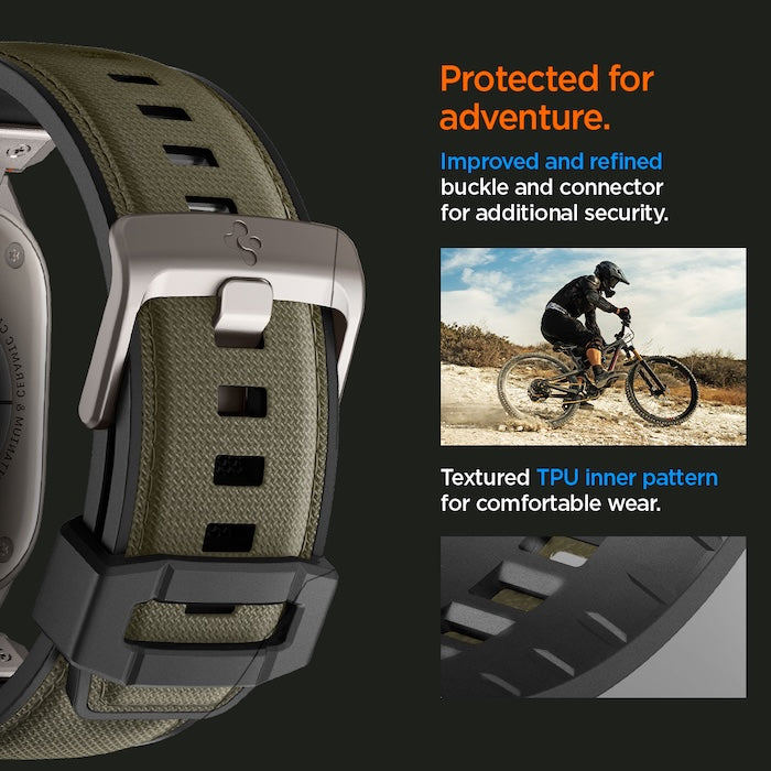 Řemínek pro Apple Watch 49mm/46mm/45mm/44mm Spigen DuraPro Armor - zelený - istyle.work