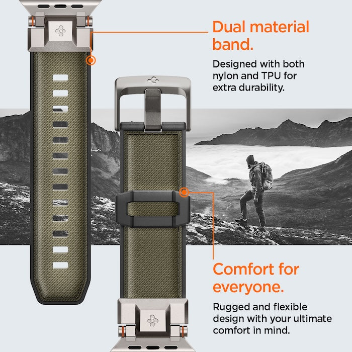 Řemínek pro Apple Watch 49mm/46mm/45mm/44mm Spigen DuraPro Armor - zelený - istyle.work