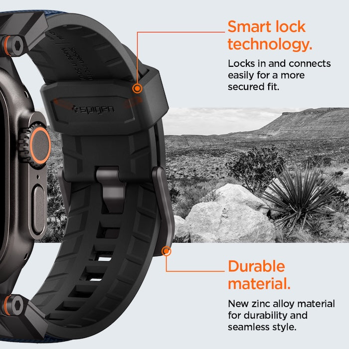 Řemínek pro Apple Watch 49mm/46mm/45mm/44mm Spigen DuraPro Armor - modrý - istyle.work