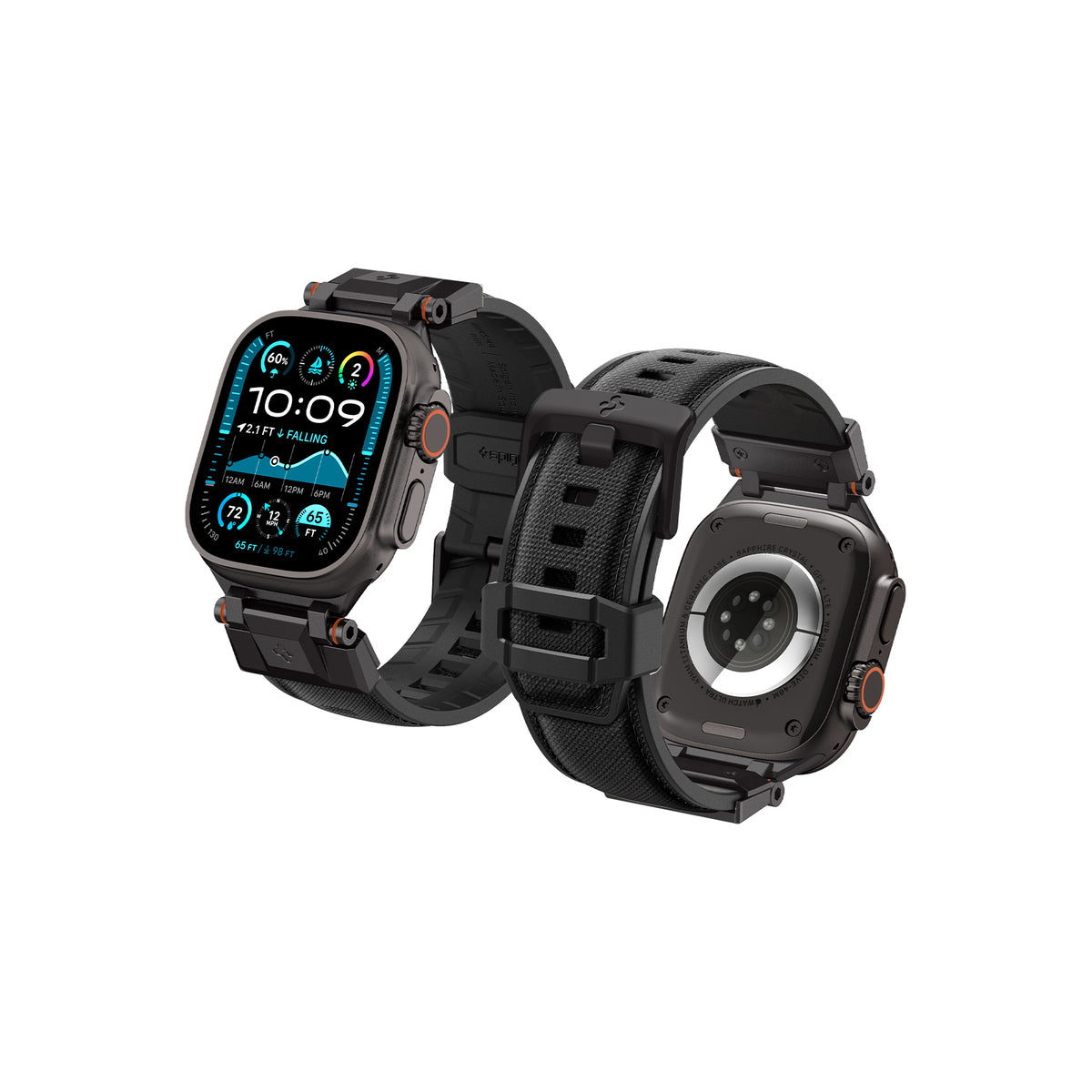 Řemínek pro Apple Watch 49mm/46mm/45mm/44mm Spigen DuraPro Armor - černý - istyle.work