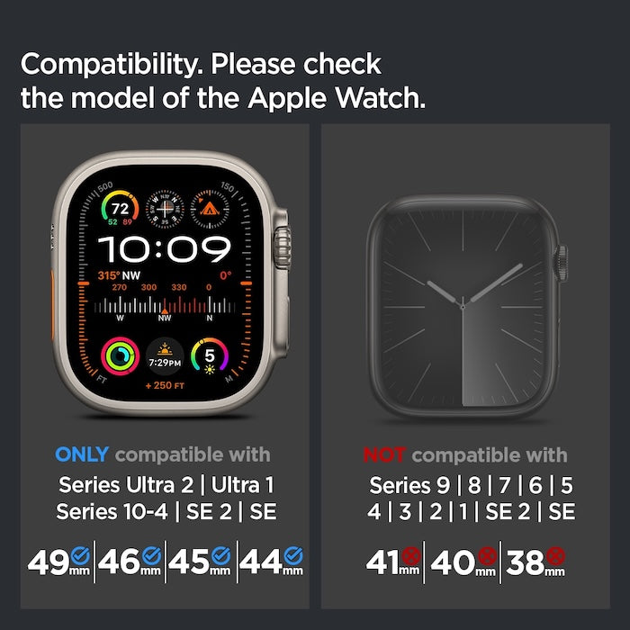 Řemínek pro Apple Watch 49mm/46mm/45mm/44mm Spigen Classic Fit Band - černý - istyle.work