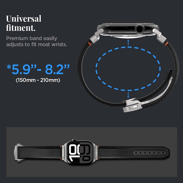 Řemínek pro Apple Watch 49mm/46mm/45mm/44mm Spigen Classic Fit Band - černý - istyle.work