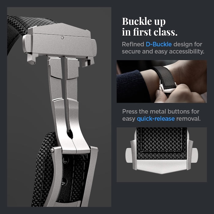 Řemínek pro Apple Watch 49mm/46mm/45mm/44mm Spigen Classic Fit Band - černý - istyle.work