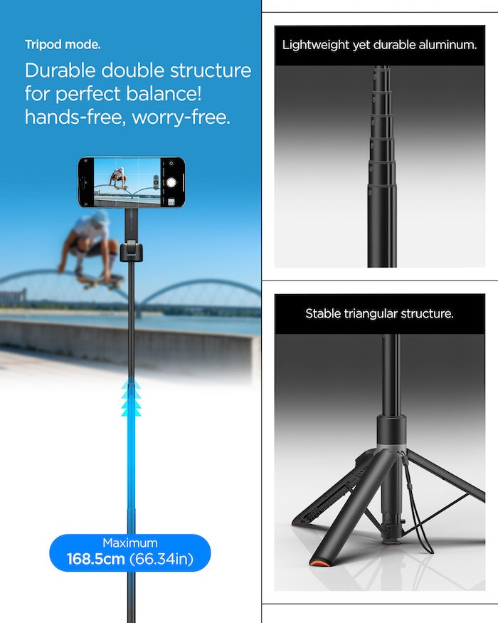 Stativ Spigen Selfie Stick MagSafe+ Tripod - černý - istyle.work