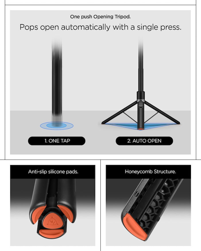 Stativ Spigen Selfie Stick MagSafe+ Tripod - černý - istyle.work