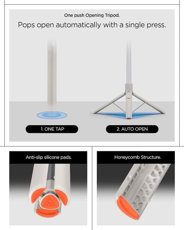 Stativ Spigen Selfie Stick MagSafe+ Tripod - světlý - istyle.work