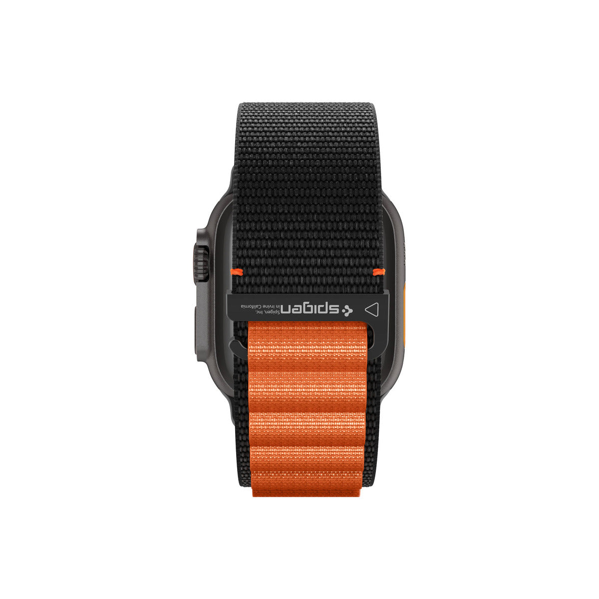 Řemínek pro Apple Watch 49mm/46mm/45mm/44mm Spigen Fabric Band (Hook) - černo-oranžový