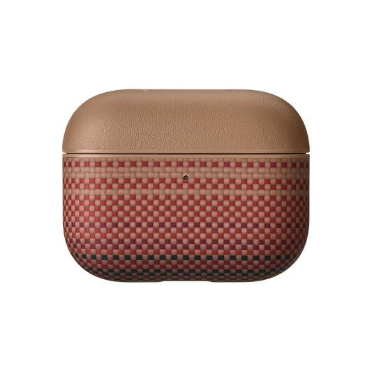 Pouzdro pro AirPods Pro 3 Pitaka Aramid Fiber Magnetic Case - oranžové