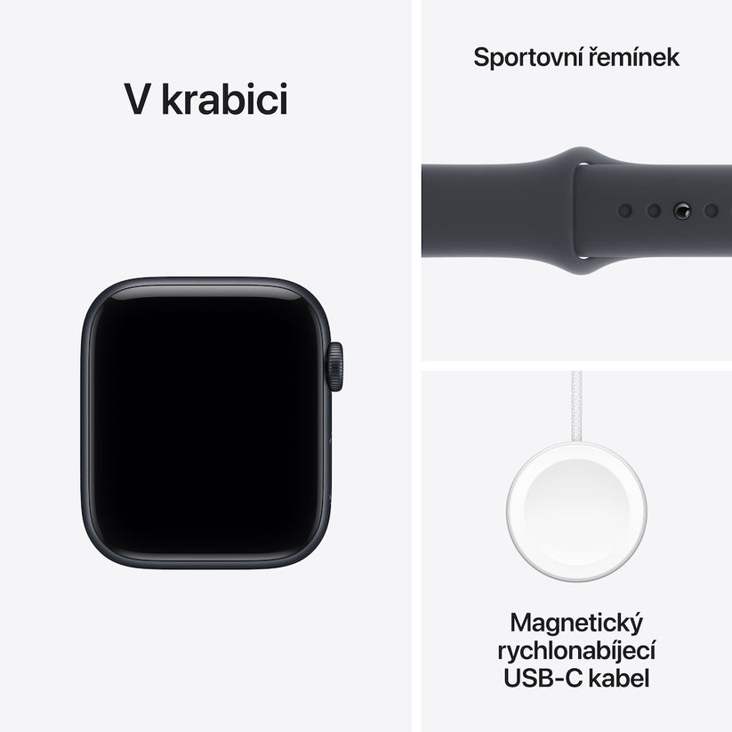 Apple Watch SE 3 GPS 40mm temně inkoustové hliníkové pouzdro s temně inkoustovým sportovním řemínkem - S/M - istyle.work