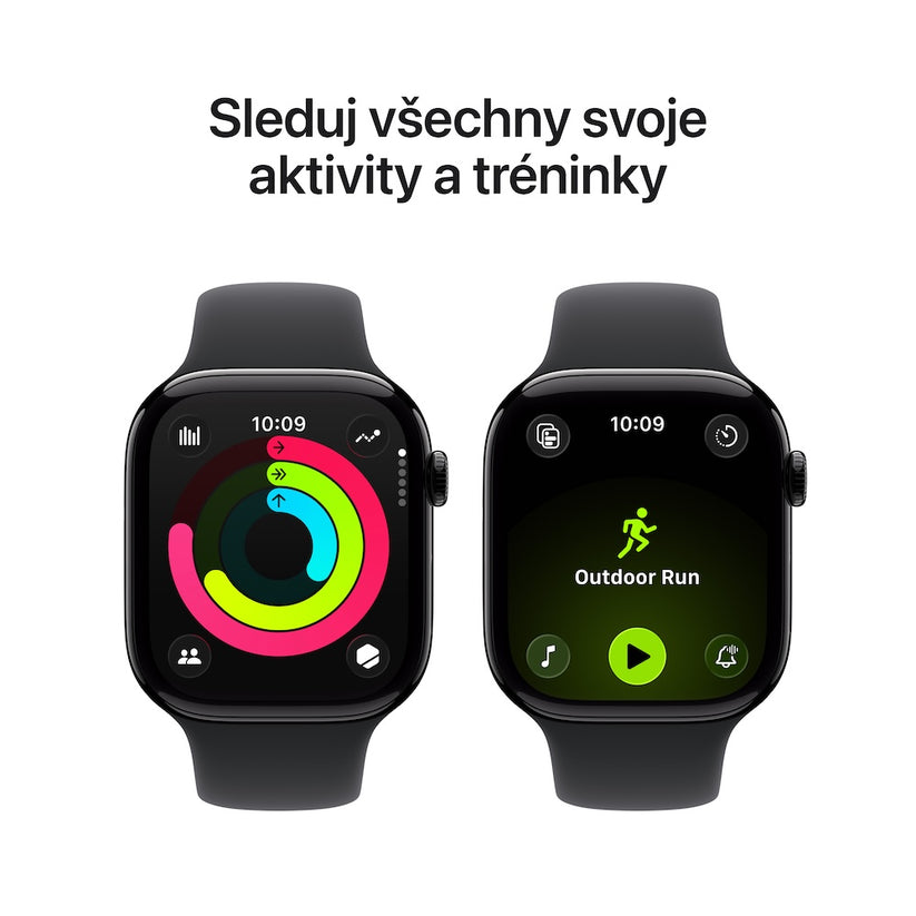 Apple Watch Series 11 GPS 42mm klavírně černé hliníkové pouzdro s černým sportovním řemínkem - M/L - istyle.work