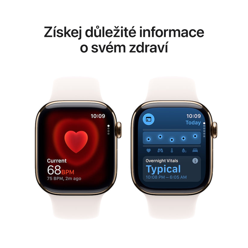 Apple Watch Series 11 GPS + Cellular 46mm zlatě titanové pouzdro se světle ruměným sportovním řemínkem - M/L - istyle.work
