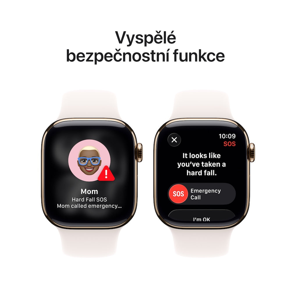 Apple Watch Series 11 GPS + Cellular 42mm zlatě titanové pouzdro se světle ruměným sportovním řemínkem - S/M - istyle.work
