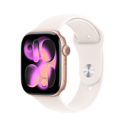 Apple Watch Series 11 GPS + Cellular 42mm zlatě titanové pouzdro se světle ruměným sportovním řemínkem - M/L - istyle.work
