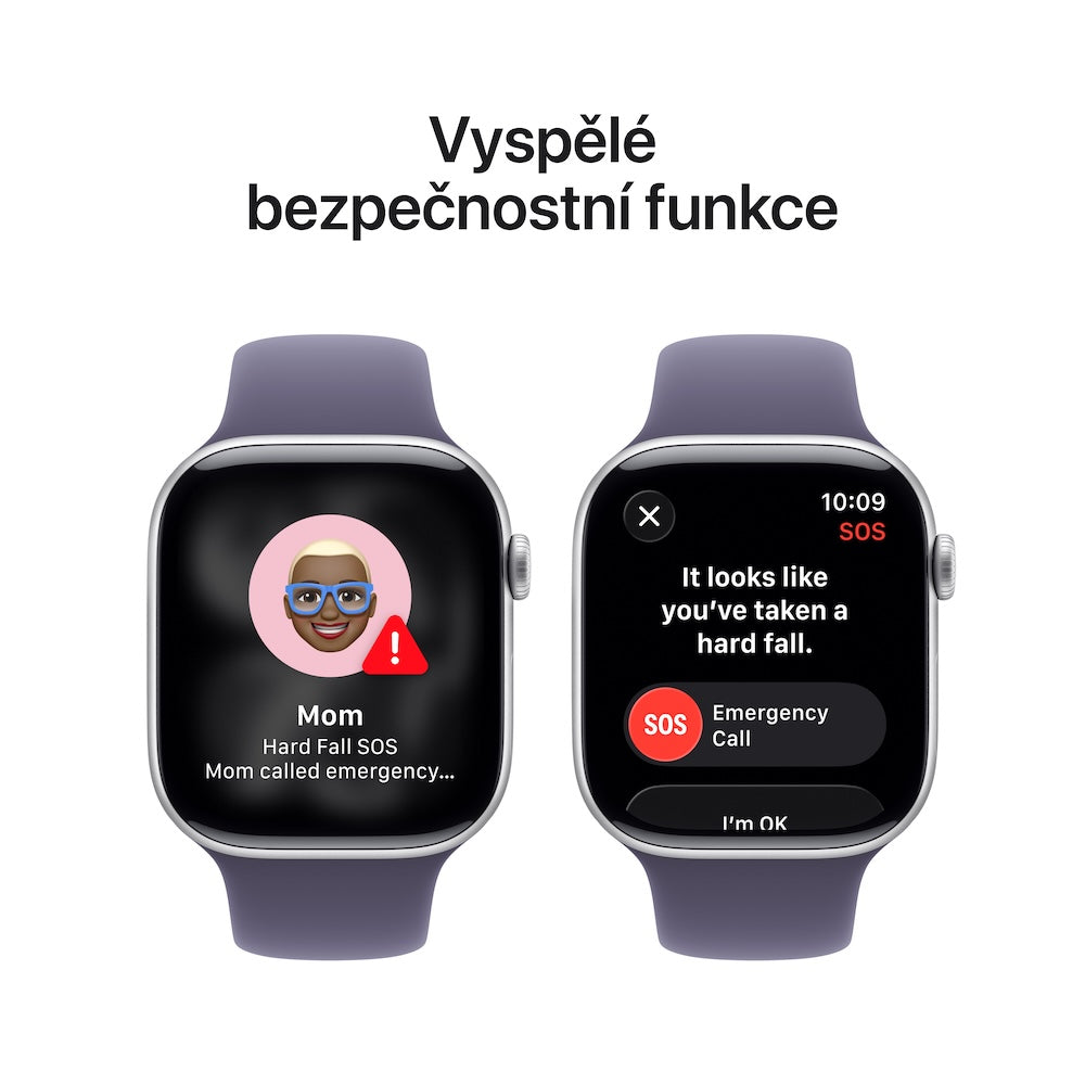 Apple Watch Series 11 GPS + Cellular 42mm stříbrné hliníkové pouzdro s mlžně fialovým sportovním řemínkem - S/M - istyle.work