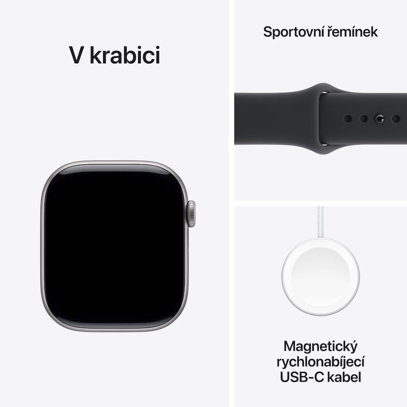 Apple Watch Series 11 GPS + Cellular 42mm vesmírně šedé hliníkové pouzdro s černým sportovním řemínkem - S/M - istyle.work