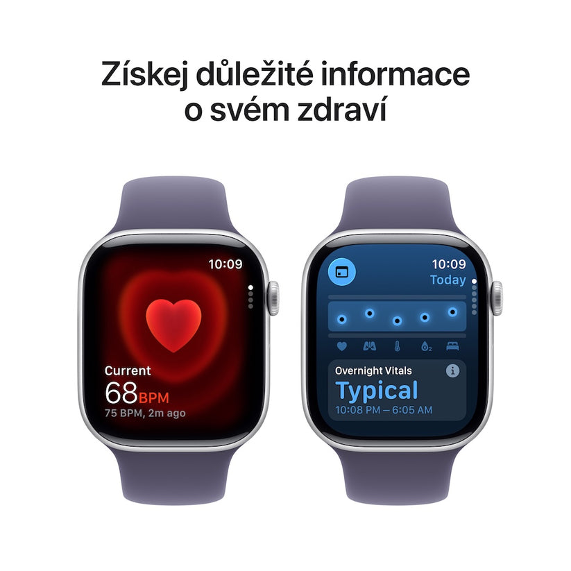 Apple Watch Series 11 GPS 46mm stříbrné hliníkové pouzdro s mlžně fialovým sportovním řemínkem - M/L - istyle.work
