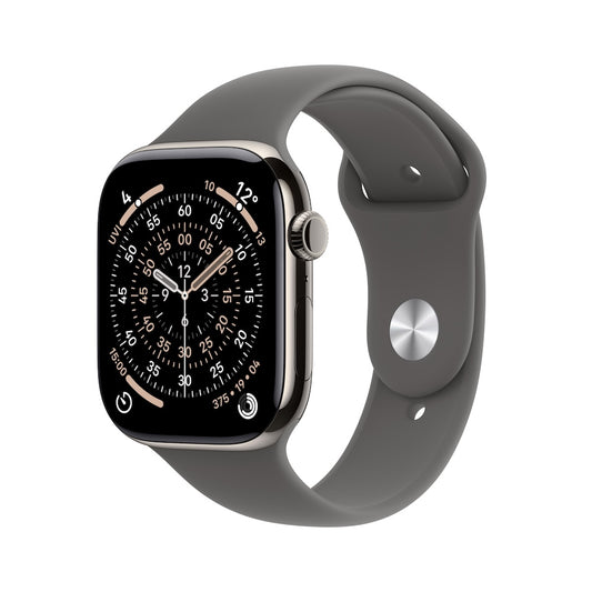 Apple Watch Series 11 GPS + Cellular 46mm přírodně titanové pouzdro se skálově šedým sportovním řemínkem - M/L - istyle.work