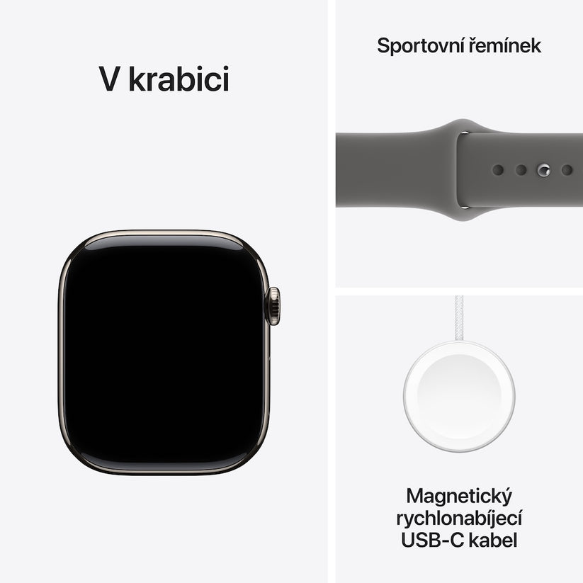 Apple Watch Series 11 GPS + Cellular 46mm přírodně titanové pouzdro se skálově šedým sportovním řemínkem - S/M - istyle.work